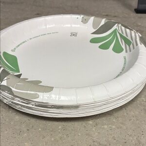 Eco-Friendly Paper Plates with Leaf Design